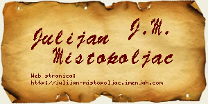 Julijan Mistopoljac vizit kartica